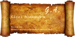 Giczi Alexandra névjegykártya